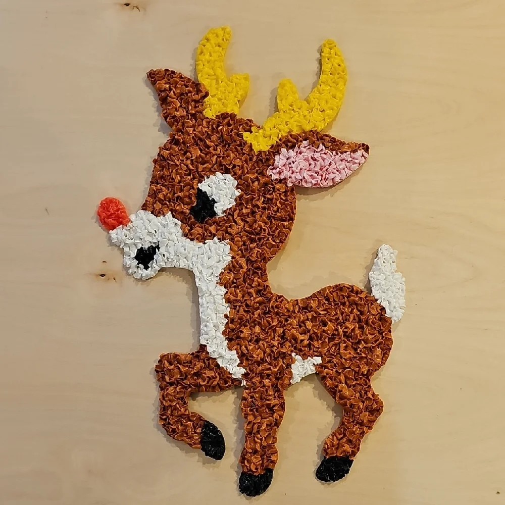 Vintage Popcorn Christmas "Rudolph" Decoration - Picture 1 of 1